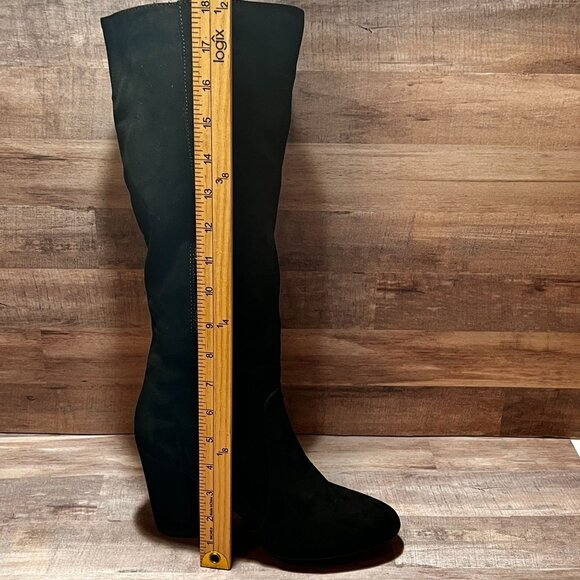 Metaphor Womens Black Suede Camile Knee High Fashion Boots Size 8M Heeled - Picture 13 of 14